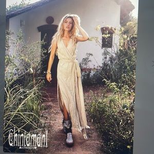 ChintamaniAlchemi Organic Raw Long Cotton Goddess Kimono Wrap Dress (S)